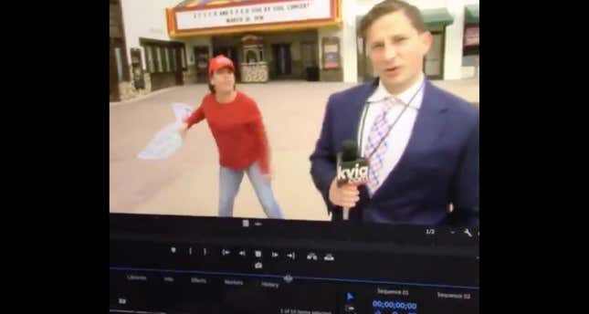 Image for article titled White-on-White Crime: Trump Supporter Aggressively Heckles News Reporter on Camera at Political Event