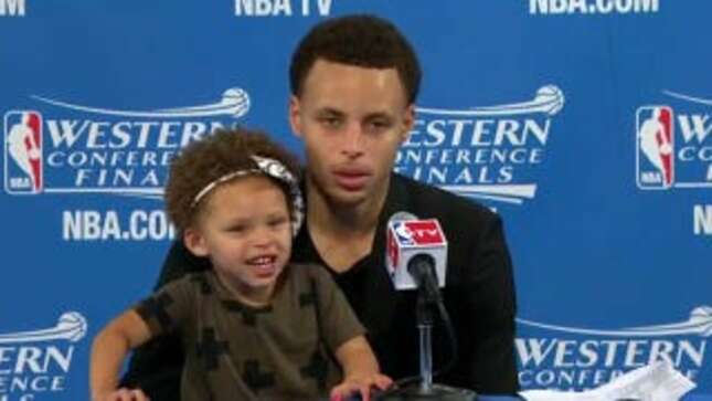 Watch Steph Curry's Daughter Riley Steal Daddy's Press Conference