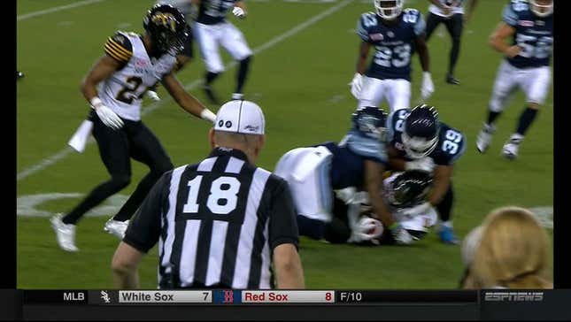 CFL Player Jermaine Gabriel Carted Off After Blow To The Head
