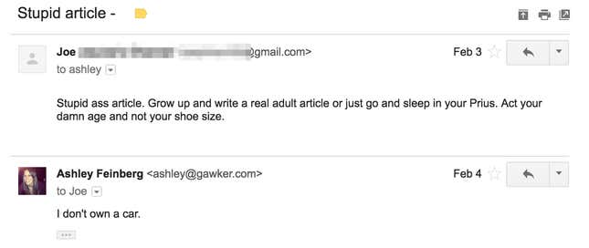 Image for article titled My Year In Gawker Hate Mail