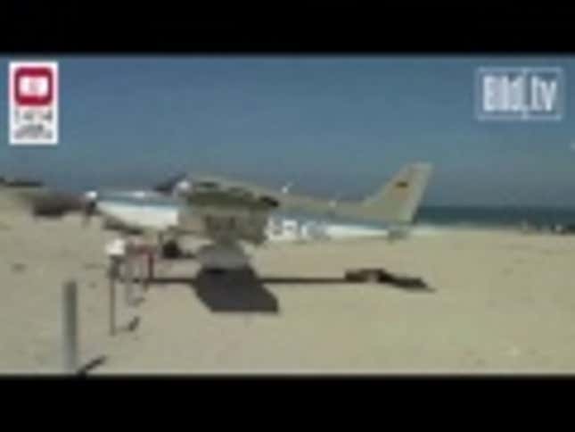 Extremely Close Call As Plane Nearly Runs Over Sunbather