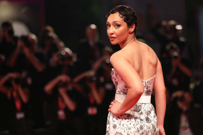 Ruth Negga walks the red carpet ahead of the “Ad Astra” screening during the 76th Venice Film Festival on August 29, 2019 in Venice, Italy.