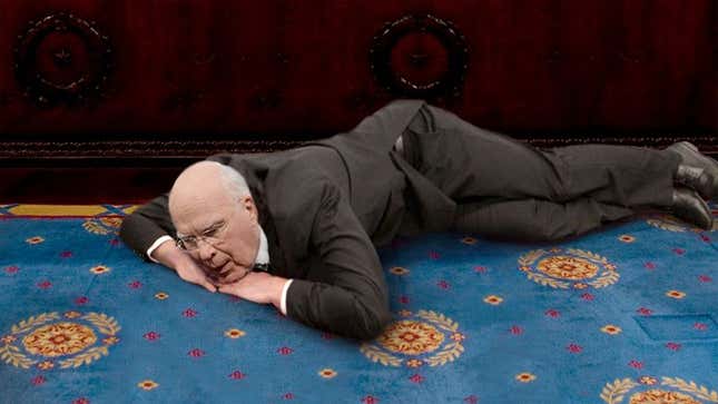 Image for article titled Loyal Senator Still Lying Patiently In Spot Where Beloved Bill Died