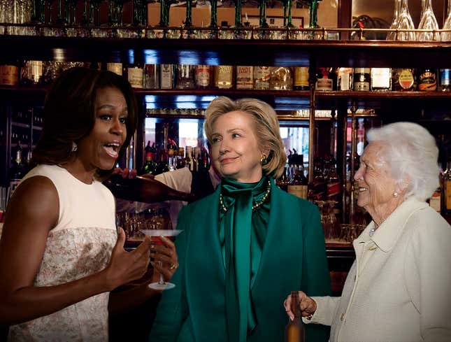 Image for article titled Michelle Obama, Hillary Clinton, Barbara Bush Hit D.C. Bar Scene For First Ladies Night Specials
