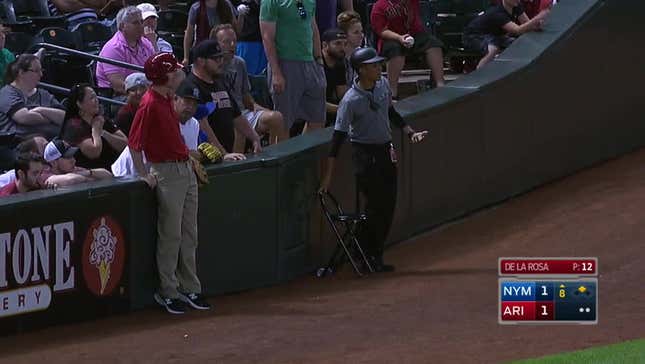 Security Guard At D-Backs Game Grabs Live Ball, Rolls It To Left Fielder