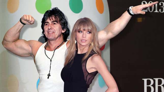 Image for article titled Taylor Swift Enters Alternate Universe To Date Body-Building George Harrison