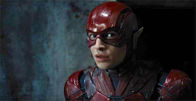 Ezra Miller, seen here in Justice League, is back for The Flash.