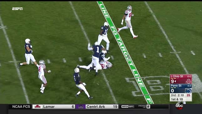 J.T. Barrett Swarmed By Three Defenders In Backfield; Somehow Turns It Into 19-Yard Gain