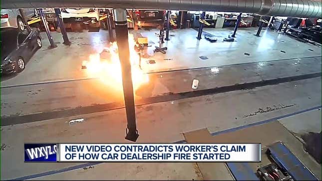 Security Footage Shows Floor Buffer Sparking Horrifying Chevy Dealership Fire <em></em>