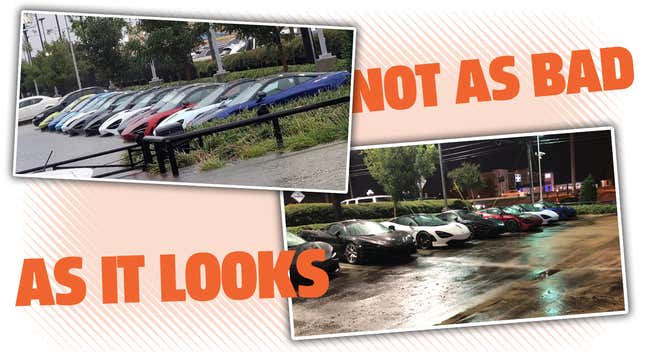 Image for article titled No, These McLarens In Houston Were Not Flooded