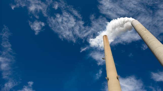 The smoke stacks at American Electric Power’s (AEP) Mountaineer coal power plant in New Haven, West Virginia.