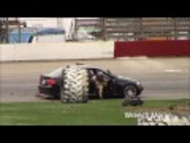 Guy Smashes His New E90 BMW M3 Drifting