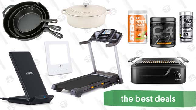 Image for article titled Tuesday&#39;s Best Deals: Cuisinart Cast Iron Gold Box, Anker Charging Stand, Smokeless Grills, and More