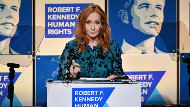 J.K. Rowling accepts an award from Robert F. Kennedy Human Rights in 2019 which, yeah, yikes.