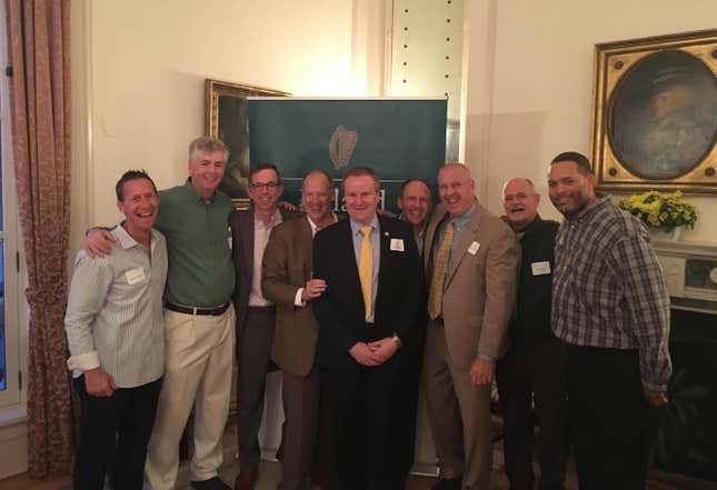 Strickland, fourth from left, at the Irish embassy in Washington D.C. in June 2018