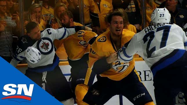 The Jets And Predators Are Brawling