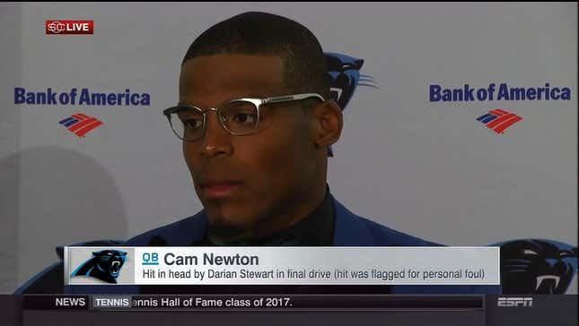 Cam Newton Doesn't Remember The End Of The Football Game He Just Finished