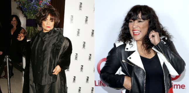 (L-R): Actress Eartha Kitt arrives at the after party for ‘The Public Sings: A 50th Anniversary Celebration’ January 30, 2006 in New York City. ; Actress Jackie Harry arrives to the live show and holiday party for ‘Vivica’s Black Magic,’ premiering January 4th on December 6, 2016 in Los Angeles, California.