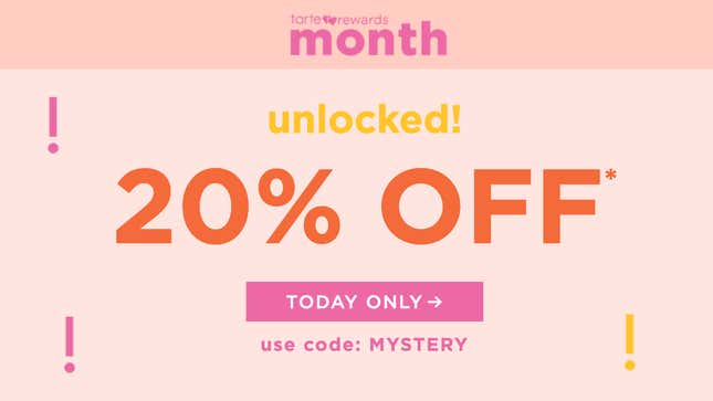 20% Off Sitewide | Tarte Cosmetics | Promo code MYSTERY