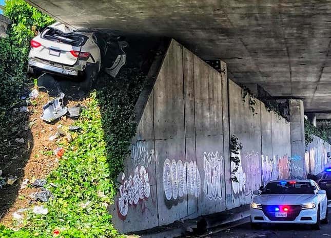 Image for article titled You Ever Just Crash Your Girlfriend's Maserati Into A Bridge?