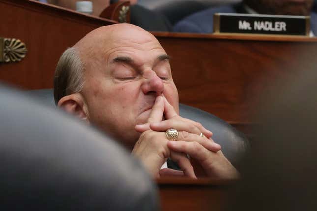  Rep. Louie Gohmert (R-Texas) attends a joint hearing of the House Judiciary and Oversight and Government Reform committee.