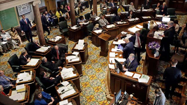 Members of the Senate debate legislation during a session Thursday, May 2, 2019, in Nashville, Tenn.