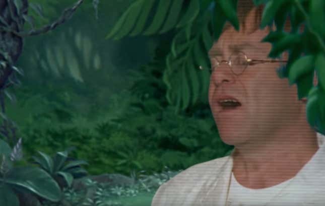 Image for article titled 10 Iconic Screenshots from Elton John's 'Can You Feel the Love Tonight' Video