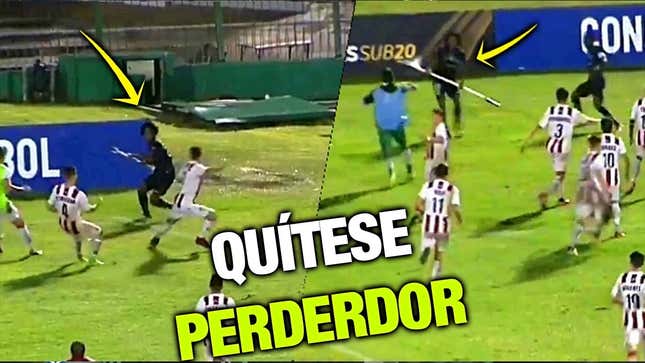 Resourceful Soccer Teen Defends Himself From Angry Opponents By Weaponizing Corner Flag