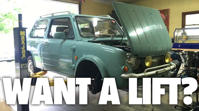 Image for article titled I Replaced the Struts on My Nissan Pao and Got Spoiled By a Lift and Air Tools