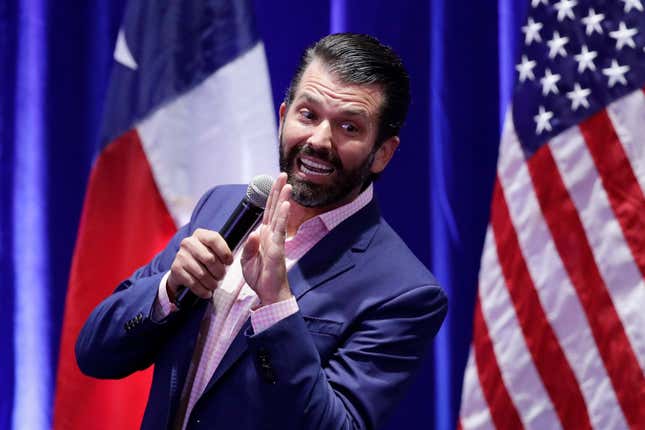 Image for article titled Surprise, Surprise: Donald Jr.’s Triggered Book Sales May Be Rigged