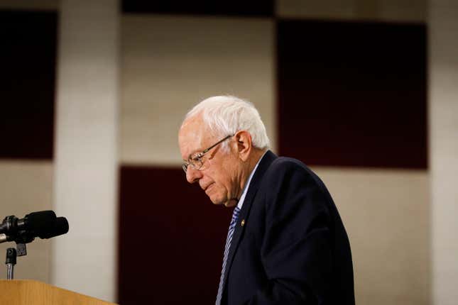 Democratic presidential candidate Sen. Bernie Sanders (I-VT) speaks at a campaign rally at Salina Intermediate School on March 7, 2020 in Dearborn, Michigan. 