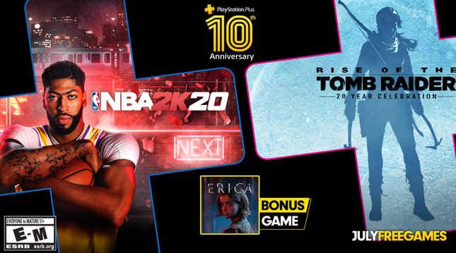 Image for article titled NBA 2K20 And Rise Of The Tomb Raider Are July&#39;s PS Plus Games