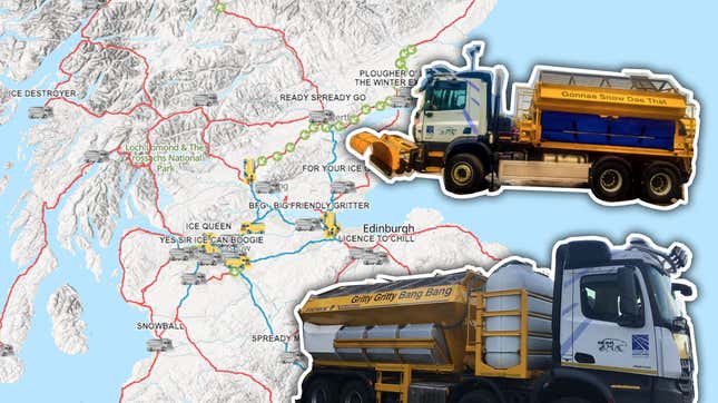 Image for article titled An Unexpected Joy In These Dark Times Is Tracking Scotland&#39;s Fleet Of Hilariously Named Snowplows