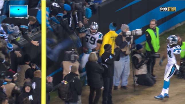 Panthers Fan Falling Out Of The Stands, In Extreme Slow Motion