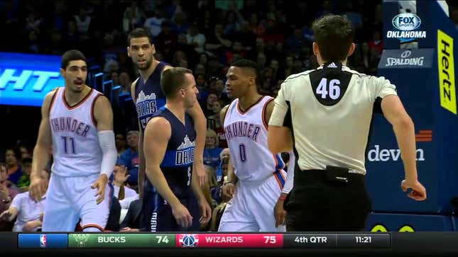 Russell Westbrook Ejected As Thunder And Mavs Get Into It