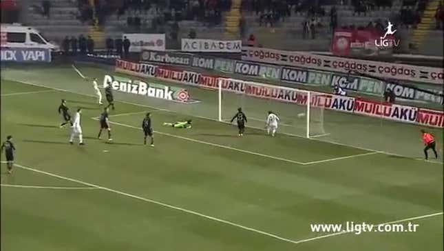 Turkish League Player Misses Goal From One Yard Away