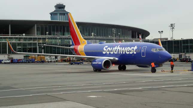 A Southwest airlines jet seen at New York City’s Laguardia Airport on November 10, 2018