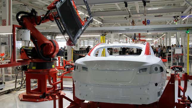 Tesla’s Fremont, California production facility in 2012.