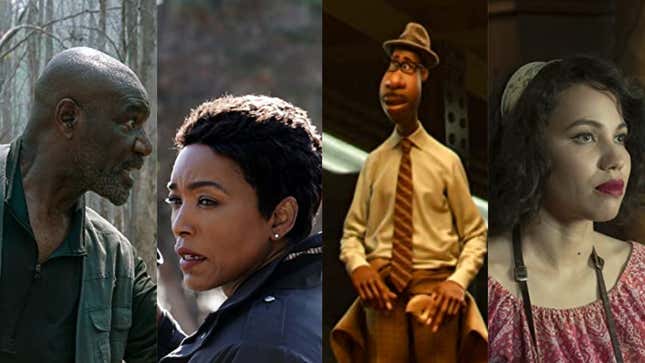 Delroy Lindo in Da 5 Bloods (2020); Angela Bassett in 9-1-1 (2018-present), Jamie Foxx in Soul (2020); Jurnee Smollett in Lovecraft Country (2020)