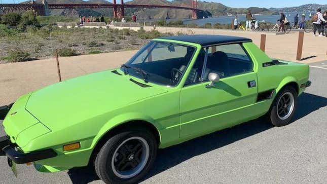 Image for article titled At $7,499, Could This Kermit Colored 1974 Fiat X1/9 Make it Easy Being Green?