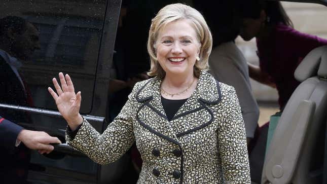 Image for article titled Hillary Clinton Spends Busy Day Fueling Speculation, Not Ruling Things Out