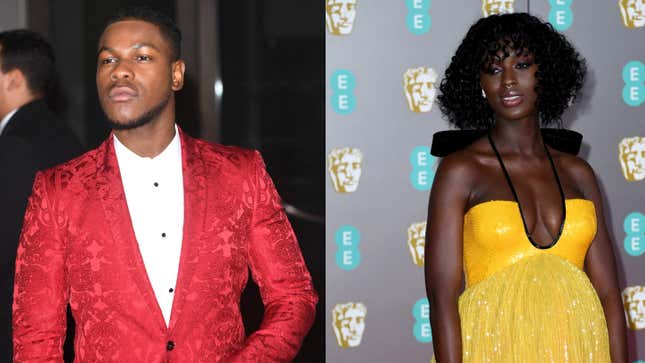 John Boyega attends the EE British Academy Film Awards 2020 After Party on February 02, 2020, in London, England. ; Jodie Turner-Smith attends the EE British Academy Film Awards 2020 on February 02, 2020, in London, England. 