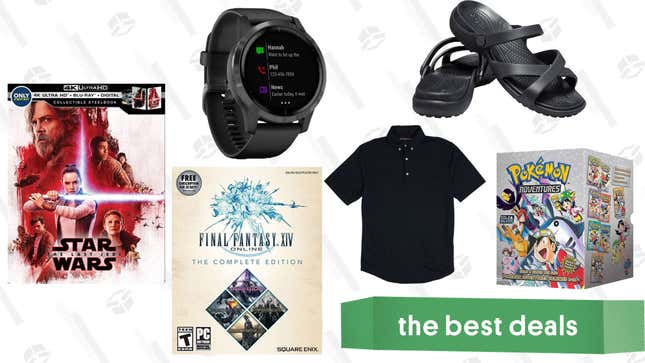 Image for article titled Sunday&#39;s Best Deals: Garmin Vivoactive 4S, Crocs Sandals, The Last Jedi Steelbook, and More