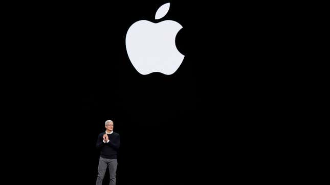 Apple CEO Tim Cook at a March 25 Apple announcement event.