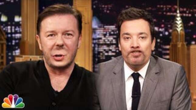 Jimmy Fallon Barely Keeps It Together In Ricky Gervais 'Lip Flip' Bit