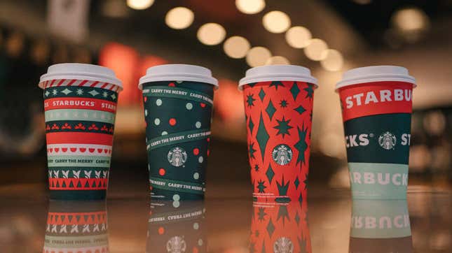 Image for article titled Starbucks holiday cups are out, time to spread some cheer