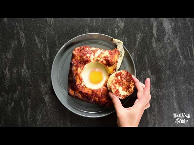 Leftover Pizza Egg-In-A-Hole Is Your New Favorite Breakfast
