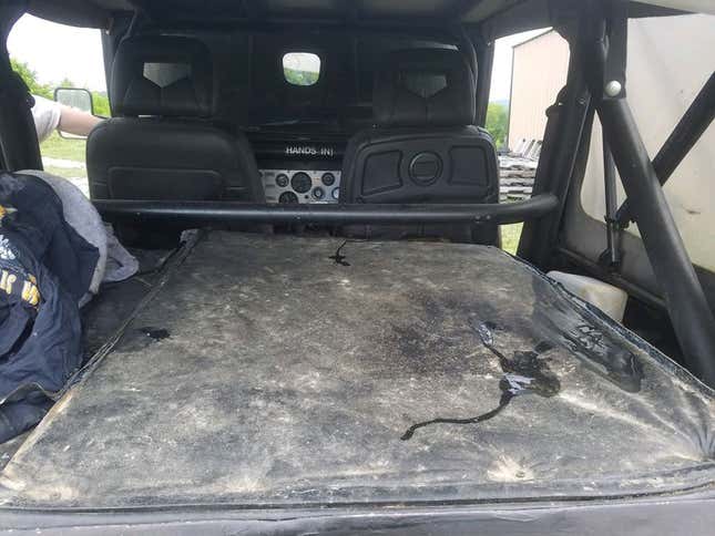Image for article titled Someone Used Rebar To Mount A Buick Engine Transversely Into The Rear Of This Jeep And It's All Just Nuts