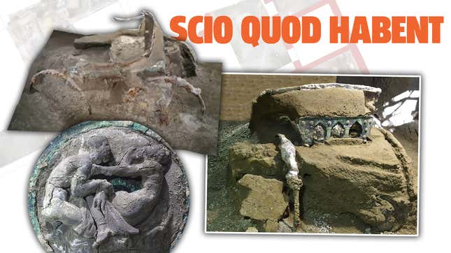 Image for article titled Sweet-Ass Four-Wheel &#39;Lamborghini&#39; Chariot Discovered In Ruins Of Pompeii, Likely Ran When Parked