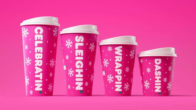 Dunkin’s holiday cups, designed by creative firm Jones Knowles Ritchie